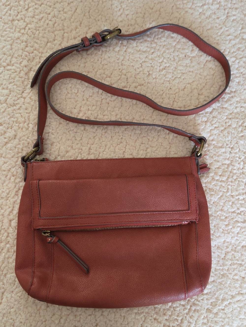 Sonoma Rust Leather Crossbody Bag